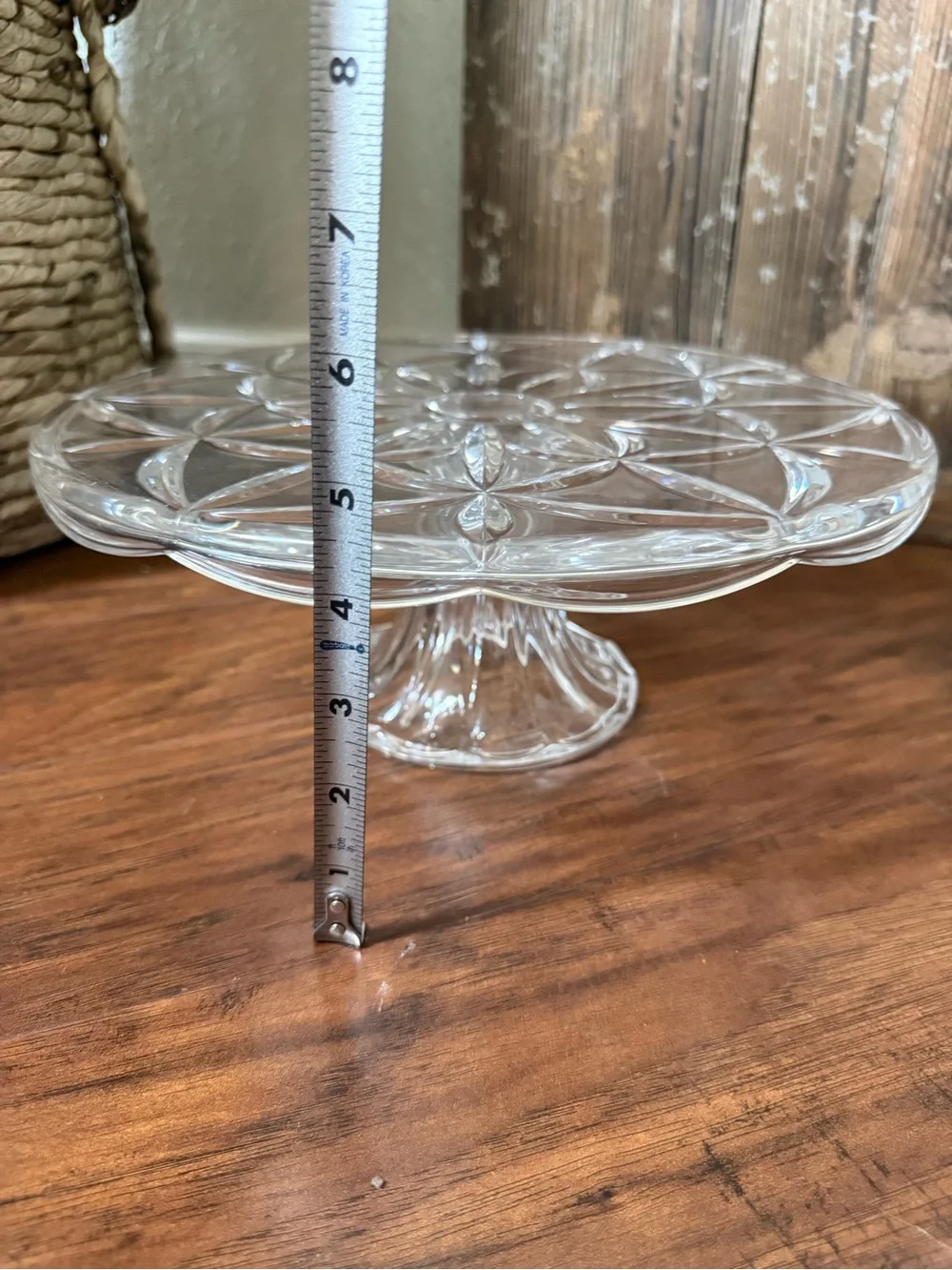 Lenox Shooting Star Clear Crystal Cake Stand 11”